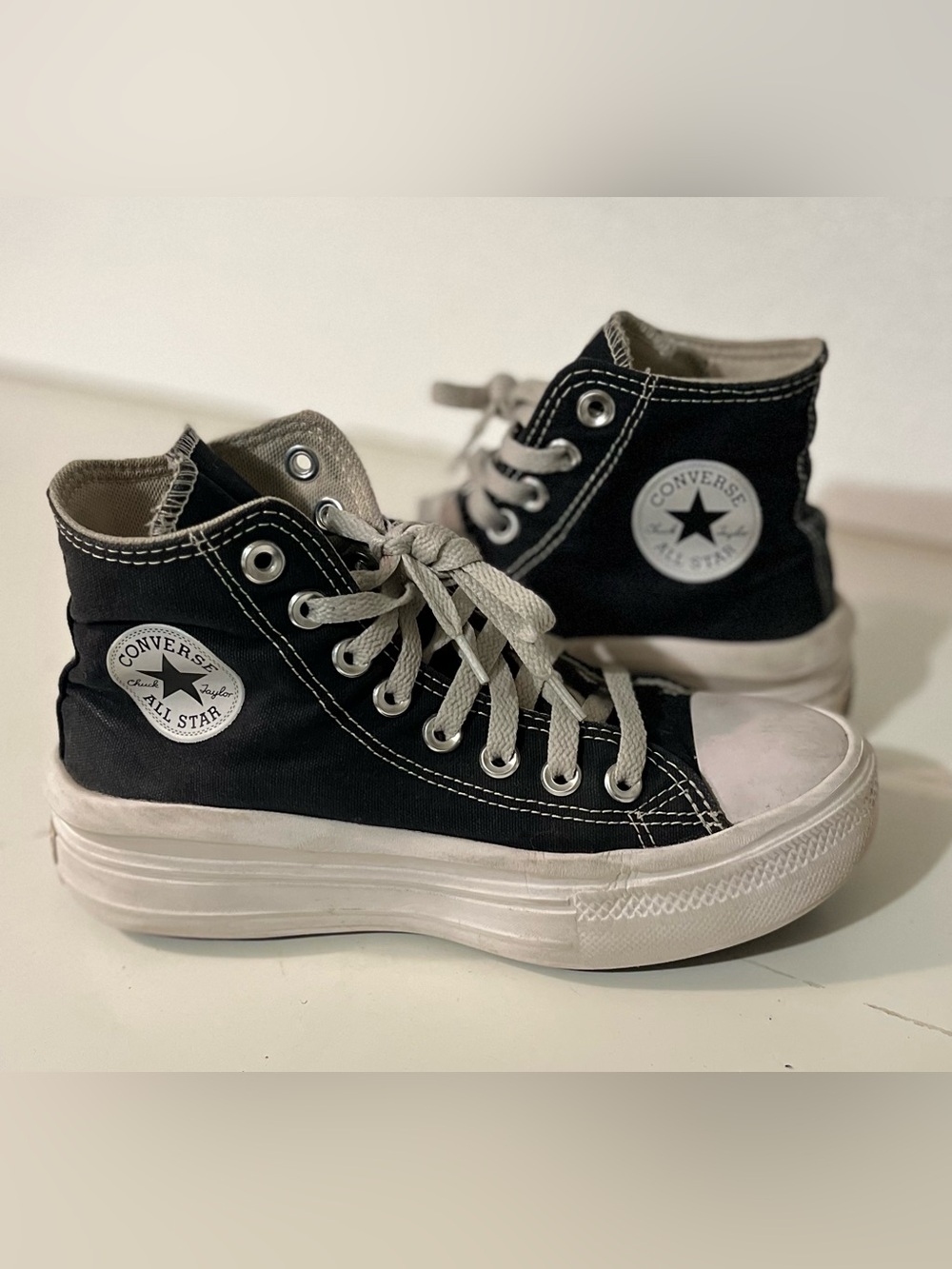 Converse Chuck Taylor All Star Move Shoes Sneakers Black/White 568497C